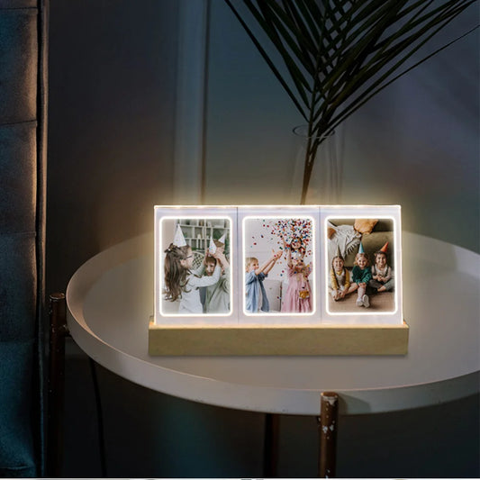 3 in 1 3 Inch Photo Frame Instant Camera Acrylic LED Light Photo Table for Fujifilm Instax Mini 12 11 9 8 Evo Fuji Camera